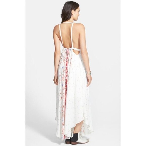 FREE people open back floral maxi dress aprox 2-4,  Greek goddess vibes. - Picture 11 of 12